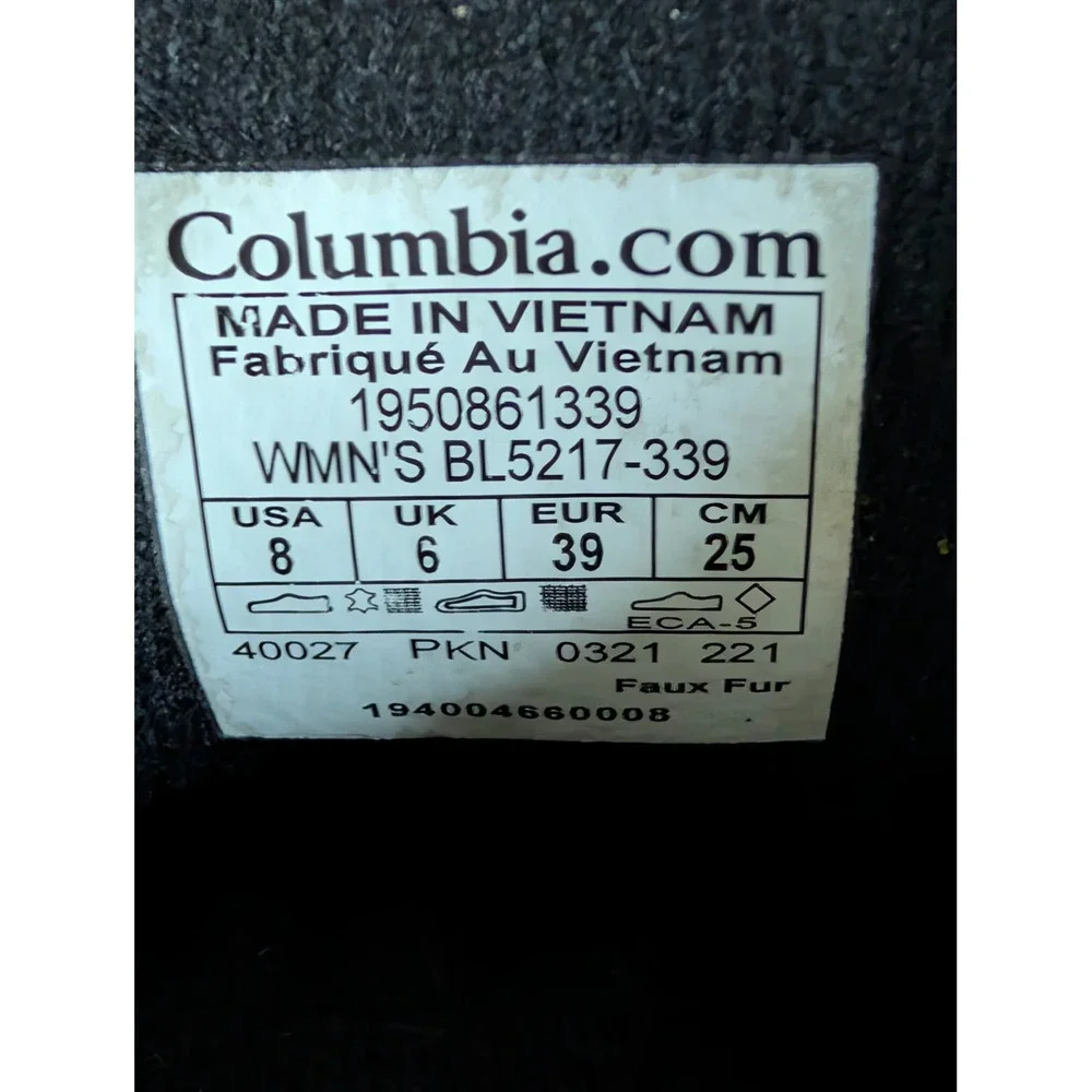 Columbia Ice Maiden Slip III Women's Size 8 Gray Waterproof Winter Boots